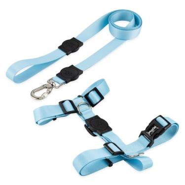 Imagem de Mood Pet Coleira Peitoral Para Cachorro Cães Modelo H Tradicional Tamanho Porte Grande Médio Pequeno (P, Sea)