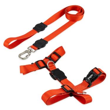 Imagem de Mood Pet Coleira Peitoral Para Cachorro Cães Modelo H Tradicional Tamanho Porte Grande Médio Pequeno (G, Red)