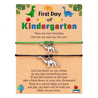 Imagem de UNGENT THEM Mother Son Pulseira de volta às aulas Mommy and Me Son Dinosaur First Day of School Bracelet for Mom and Son First Day of School Gift for Son Boys, 11 inches, Nylon, Sem pedras preciosas