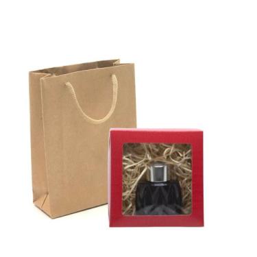 Imagem de Kit Embalagens para presente Caixa 12x12x4 + Sacola de Papel Kraft - M