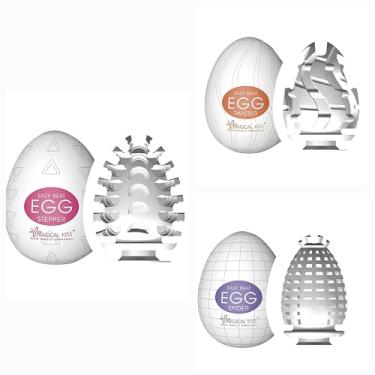 Imagem de Kit Triplo Eggs Ovo Mastubador Estimulo Sexshop Flexivel Stepper Spider e Twister
