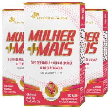 Imagem de KIT 3X MULHER +MAIS (Primula, Linhaca, Borragem + Vit. ADEK) 60 Cáps - Flora Nativa