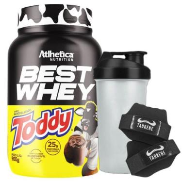 Imagem de Kit Best Whey Isolado Toddy 900g Luva Coqueteleira Atlhetica - Atlheti