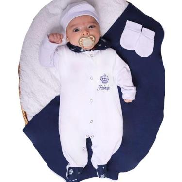 Imagem de Saída de Maternidade Menino Aconchego Príncipe Branco 04 Peças P - Amo