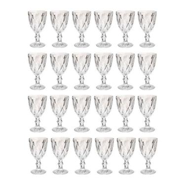 Imagem de 24 Taça Diamante Bico De Jaca Vidro Transparente 300ml - ECO'S