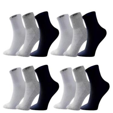 Imagem de kit 12 meias masculina Pares Original Adulto Sport  - Império das Meia