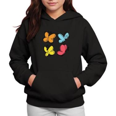 Imagem de Moletom Infantil Canguru Menina Estampa Borboletas - Samcro Vestuário,