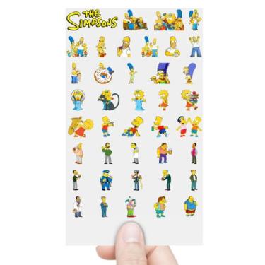 Imagem de Cartela 40 Adesivos Simpsons Homer Marge DTF UV Prova D'água - Graviar