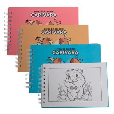 Imagem de 3 Livros Para Colorir Caderno de Desenho Capivara Fofinha - Toys 2u