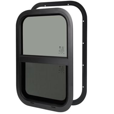 Imagem de Janelas de trailer, janelas de trailer para trailer de carga, utilitário, trailer, caminhão, van de carga, SUV 30,5 cm L x 61 cm, substituição deslizante vertical compatível com parede de 4,5 cm ou