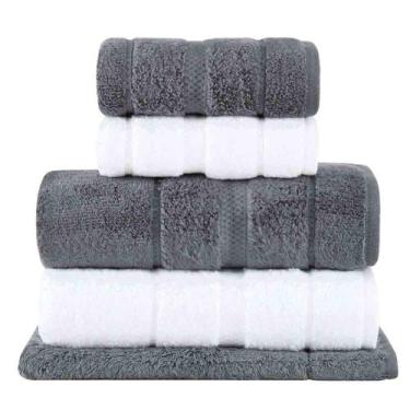 Imagem de Jogo de Toalhas de Banho Gigante com 05 Peças Vision Dual Air Branca e