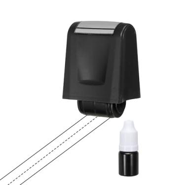 Imagem de PATIKIL Carimbo de rolo tracejado de linhas de escrita à mão, carimbos de linha autotinta, tiras de frases para prática de caligrafia para professores, sala de aula, escritório, casa, preto