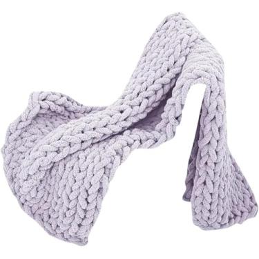 Imagem de Cobertor De Malha Grossa, 100% Tricotado à Mão, Cobertor De Gaze Macia, Cobertor De Crochê Grosso Aconchegante Gigante, Adequado Para Decoração De Sofá-cama, G, 150cmx200cm