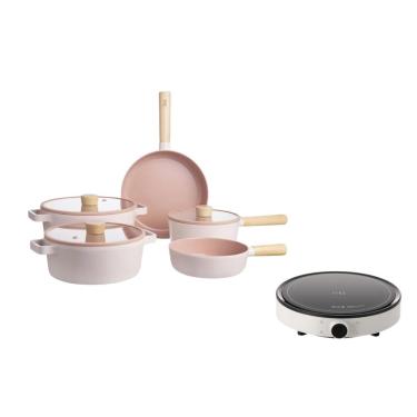 Imagem de Conjunto Fika Rosa + Fogão De Indução Fika 220V