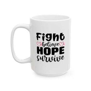 Imagem de SpreadPassion Caneca de cerâmica inspiradora, presente motivacional para combatentes do câncer, esperança e resiliência, caneca de café e chá, copo de suporte para amigos