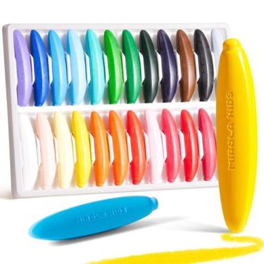 Imagem de Lápis de cera de abelha MIROLA KIDS 24 cores para crianças pequenas co