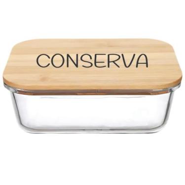Imagem de Pote Hermético Vidro e Tampa de Bambu (1,040 Litros) Conserva - Lehavi