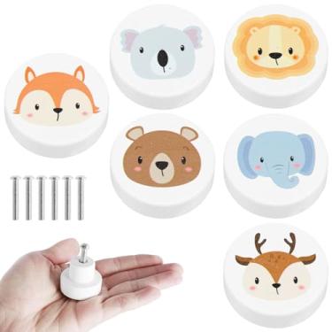 Imagem de 8/6 maçanetas de gaveta com parafusos, puxadores de armário de madeira, puxadores de armários criativos, maçaneta de porta de guarda-roupa redonda decorativa de 3,5 cm, puxadores de gaveta de berçário