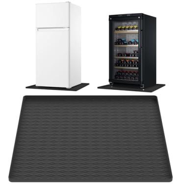 Imagem de AIZOE Mini tapete de geladeira, 60 x 59 cm, tapete de silicone para geladeira, bandeja de gotejamento para mini geladeira, bandeja de máquina de lavar para proteção do piso, evita vazamentos de água
