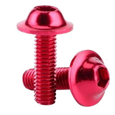Imagem de Xixian Arruelas de Porca de Parafusos de Parafusos de Moto, Kit de Prendedores Resistentes Anodizados Com Borracha + Metal para Montagem Universal de Carenagem de Moto, Ajustes para (Vermelho)