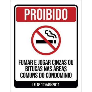 Imagem de Kit 5 Placas De Sinalização - Proibido Fumar No Condomínio