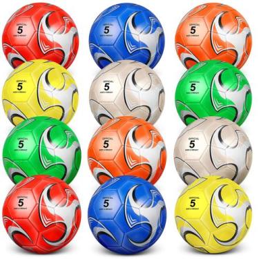 Imagem de Pacote com 12 bolas de futebol Supervitae, tamanho 3, com bomba intern