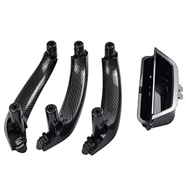 Imagem de LHD Fibra de Carbono Interior Maçaneta da Porta Lateral Interior Interruptor de Braço Painel Esquerdo Direito Interior Puxador Acabamento Painel Capa para BMW X3 F25 X4 F26 2010-2016 (Conjunto de 4 peças)
