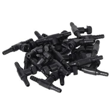 Imagem de Yctze 20 Peças Preto Abs Aquário Conector T-válvula de Controle de Fluxo de Tubulação de 3 Vias para Acessórios da Bomba de Oxigênio do Tanque de Peixes