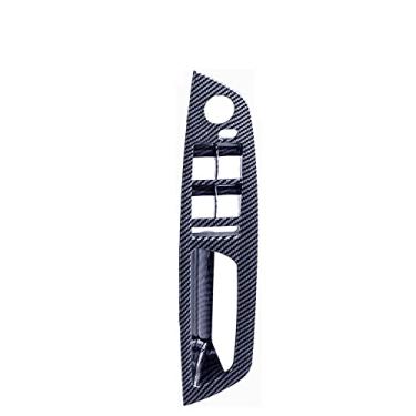 Imagem de Acabamento interno da maçaneta da porta, tampa do apoio de braço do lado do motorista para BMW X5 E70 2007-2013 X6 E71 E72 2008-2014 (lado do mergulhador (orifício único dianteiro esquerdo), fibra de