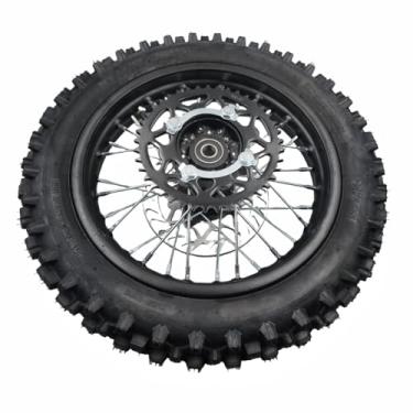 Imagem de CLEO Conjunto de pneu de aro traseiro 80/100-10 para bicicleta suja taotao TTR SSR CRF Apollo de 15 mm inclui disco de freio de 190 mm e roda dentada 420-41T