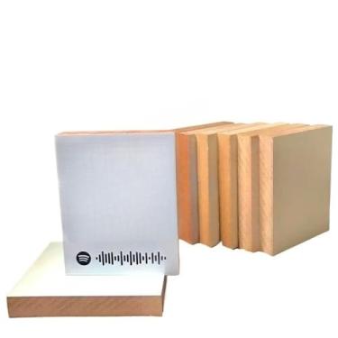 Imagem de Kit 20 Bases De MDF BRANCO 10x8cm Para Fotos Polaroid Mesa Adesivas Namorados 15mm