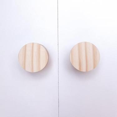 Imagem de 2 Puxadores Bola Pinus Infantil Casa Cômoda Móveis Porta Gaveta