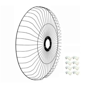 Imagem de Grade Metálica para Ventilador Oscilante de Parede com 60cm de diâmetro Venti-Delta, Preta, Compatível com Linhas Premium, Gold e Ventura, com Opção de Presilhas (Com 8 Presilhas)
