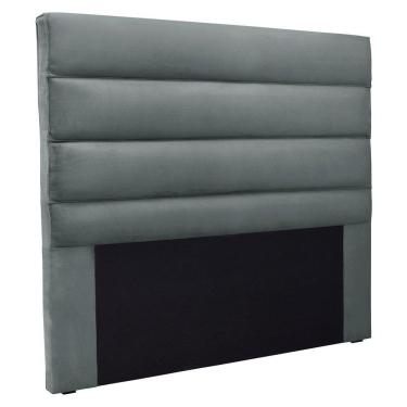 Imagem de Cabeceira Solteiro 0,90m La Italiana Veludo Cinza Chumbo