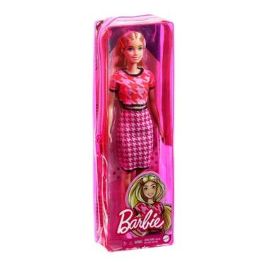 Imagem de Barbie Fashionistas Loira Vestido Rosa E Presilhas 169 Grb59