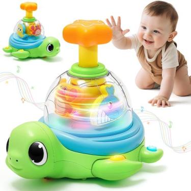 Imagem de Toy Aigybobo Musical Crawling Press to Spin & Glow Turtle 6-12m