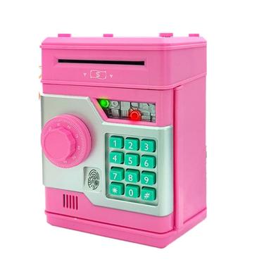 Imagem de Caixa eletrônico de desenho animado Piggy Bank com sensor de impressão digital, música e luz