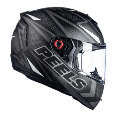 Imagem de Capacete Peels Icon Pro Fast Preto e Branco, Design Moderno com Viseira Transparente, Proteção Integral (62)