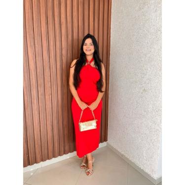 Imagem de Vestido Longo Frente Unica Detalhe Boho Chique Crisconf