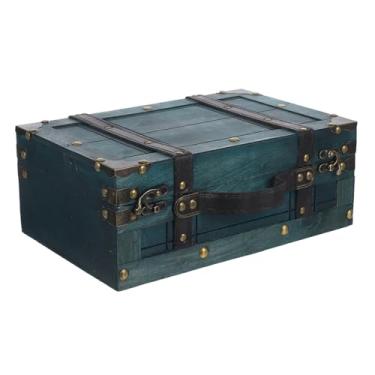 Imagem de Retro Vintage Suitcase Jewelry Storage Box Portable Antique Trinket Organizer for Home Photography Props and Collectibles Durable Design with Elegant Charm