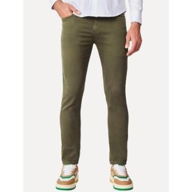 Imagem de Calça Reserva Jeans Masculina Skinny Color Five Pockets Verde Militar-Masculino