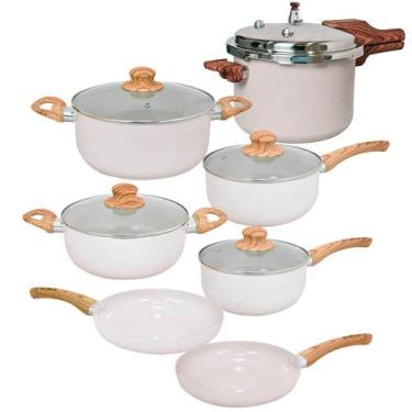 Imagem de Jogo de Panelas e Panela de Pressão de Indução Antiaderente Cerâmica B