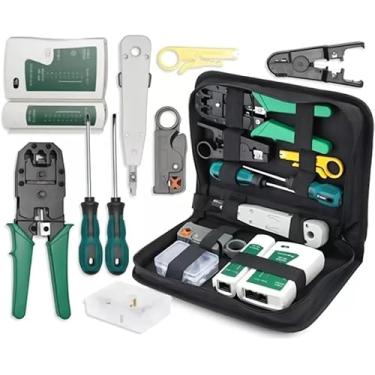 Imagem de Kit Ferramentas Rede Informática Testador DE CABO Lan ALICATE Crimpar Rj45 DECAPADOR Para Manutencao