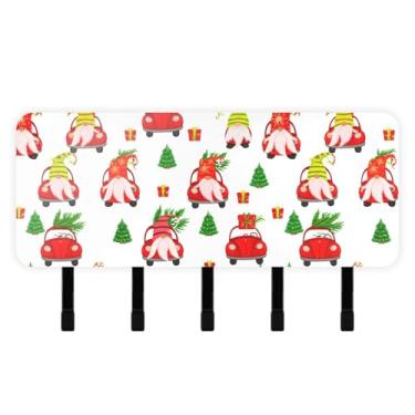 Imagem de Burbuja Porta-chaves de gnomos com 5 ganchos, porta-chaves autoadesivo montado na parede, organizador de armazenamento de correio para entrada, decoração de casa