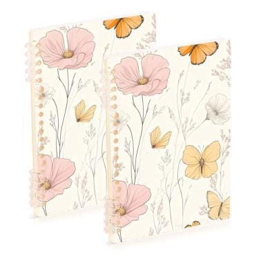 Imagem de Burbuja Cadernos com nome, papel pautado universitário A5 com 60 folhas, fichário para escritório, 2 unidades