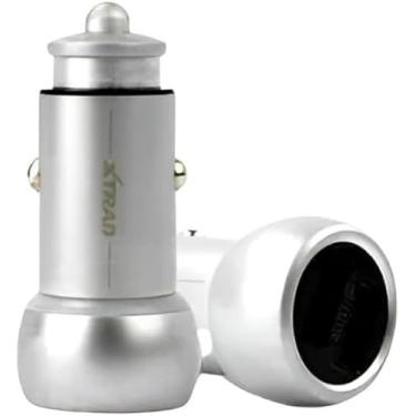 Imagem de Carregador Veicular USB Duplo 3.6A – Carregamento Rápido, Auto ID, Cabo Incluso, 12V/24V, Para Smartphones e Tablets