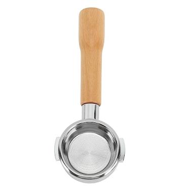 Imagem de Cryfokt Filtro Sem Fundo do Punho da Liga de Alumínio Durável do Portaffiter café de 58mm para Expobar, Fácil de Usar para Entusiastas café (Faia C1)