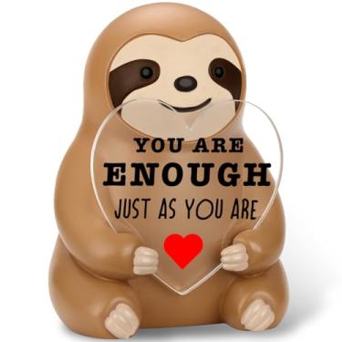 Imagem de Pariveca Slow Living Sloth Figurine Inspirational Gift for Women Men Friends Coworkers Students, Self-Worth Motivation Desk Decor, Encouragement Present for Stress Relief & Mindfulness PF071