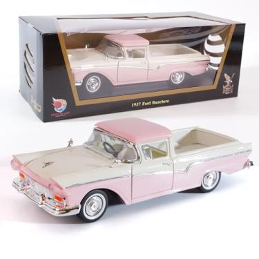 Imagem de LUCKY DIE CAST 1957 Ford Ranchero 1:18 Diecast Model Officially Licensed Alloy Collection Car w/Working Doors & Hood, Classic Pickup Best Gift for Men, Dad & Kids 14+ Years