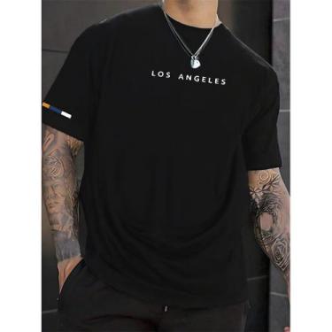 Imagem de Camiseta T-Shirt Masculina LOS ANGELES Urban Street Manfinity 100% Alg
